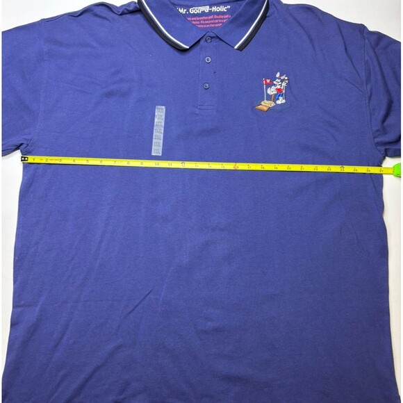 Vintage 1994 Looney Tunes Acme Polo Shirt Bugs Bunny Golfing Size XXXL Dark Blue - Picture 5 of 6